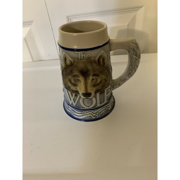 Tom O'Brien American Animal Stein The Grey Wolf Made in Brazil by Ceramarte 2000 - Picture 4 of 10